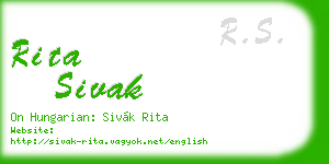 rita sivak business card